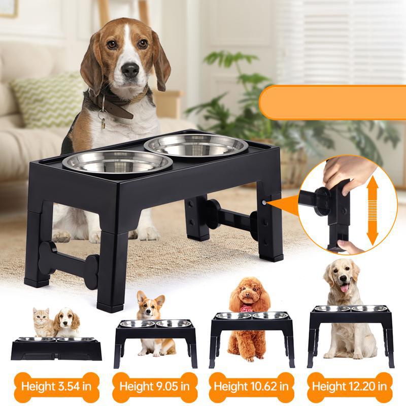 Elevated Pet Feeding Bowl With Neck Protection Anti Tumble Design