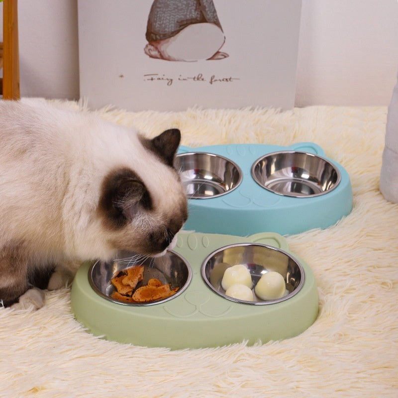 Pet Drinking Water And Food Bowl Rice Dish