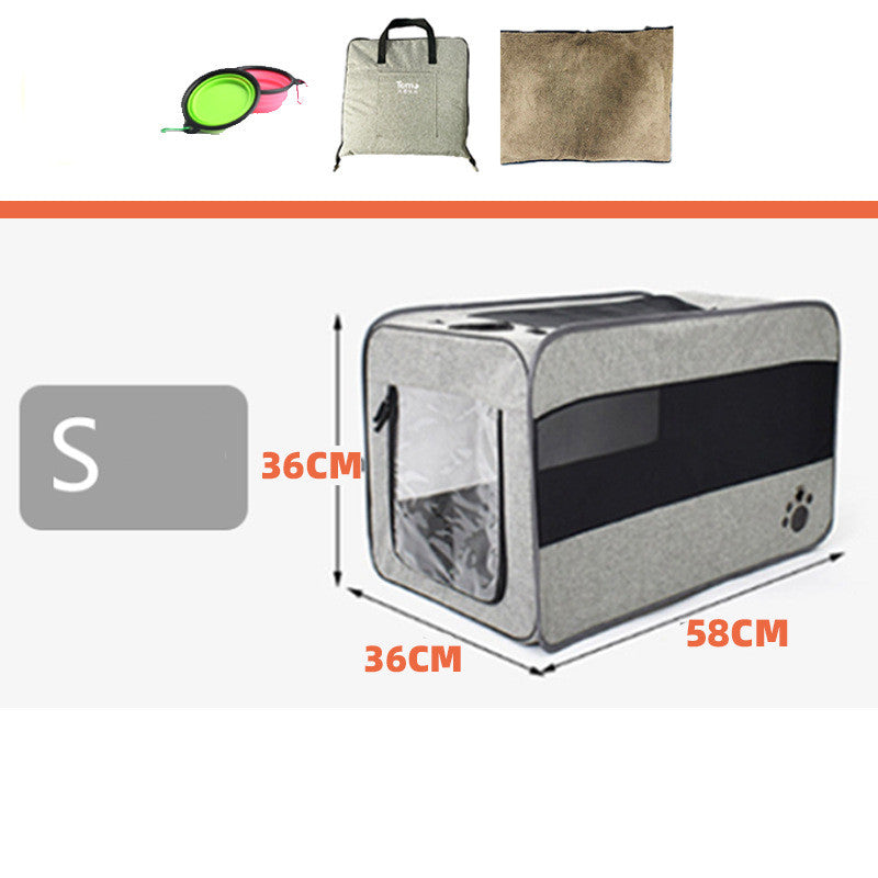 Portable Folding Pet Travel Carrier Bag With Safety Zippers