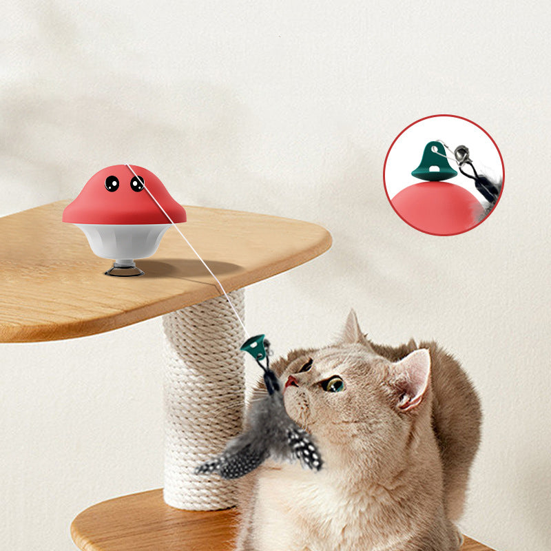Retractable Pet Wand Toy Suction Cup Interactive Teaser