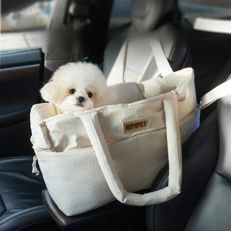 Adjustable Pet Car Seat Carrier With Safety Leash For Small Pets