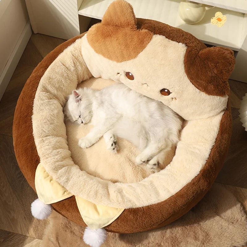 Pet Round Sofa Bed Cushion Soft Warm Mattress For Comfort
