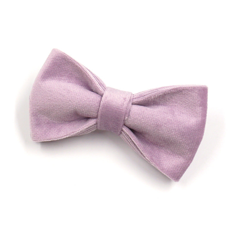 Dark Grey Velvet Pet Collar With Leash