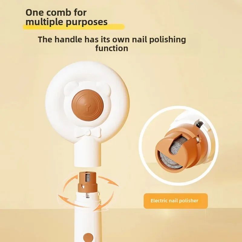 Rechargeable 2-In-1 Pet Nail Trimmer Grooming Comb Tool