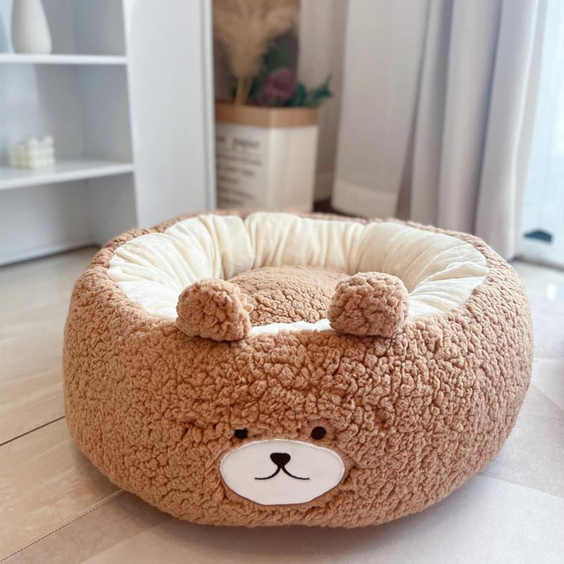 Plush Round Pet Bed Soft Cushion Four Seasons Universal Nest