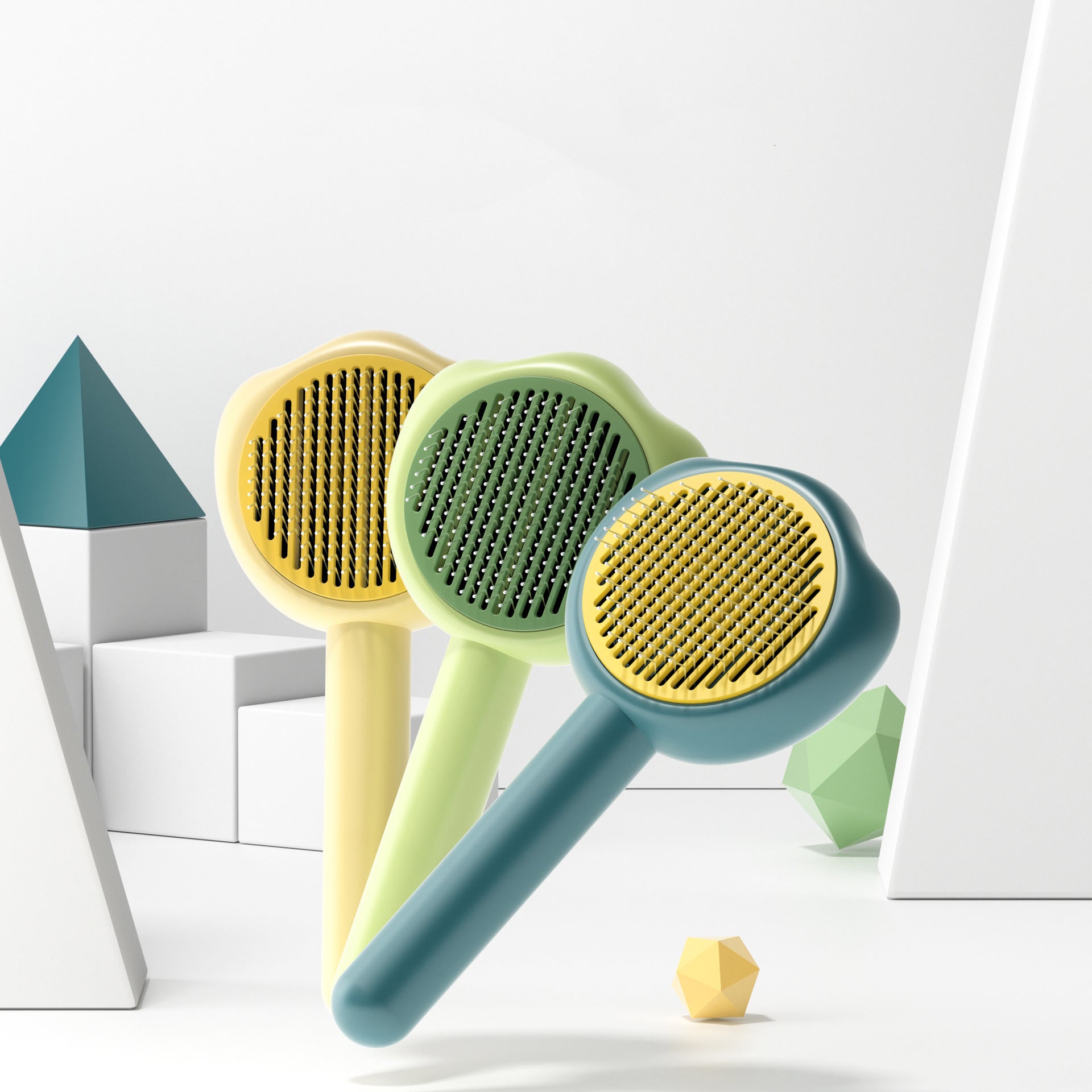 Pet Self-Cleaning Grooming Comb Hair Remover With Handle